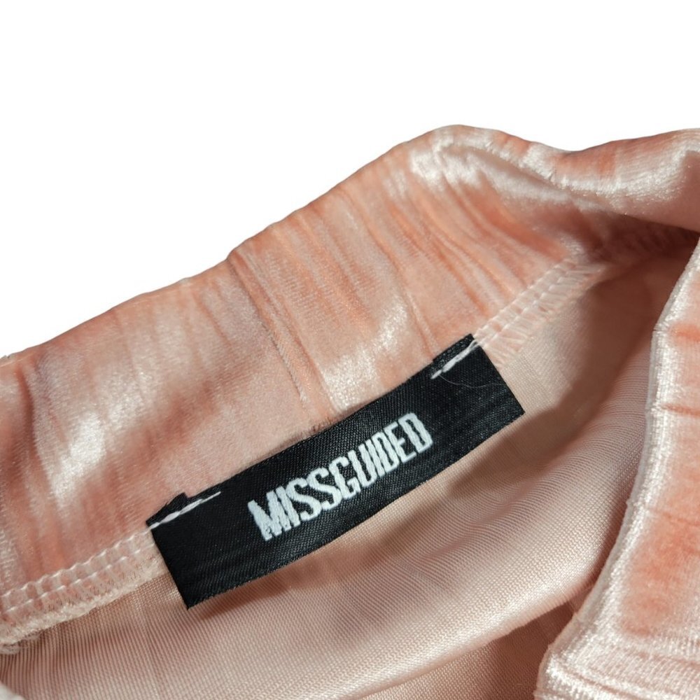 Missguided Crushed Velvet Tunic Top Size 4 Bell Sleeve - Picture 5 of 8